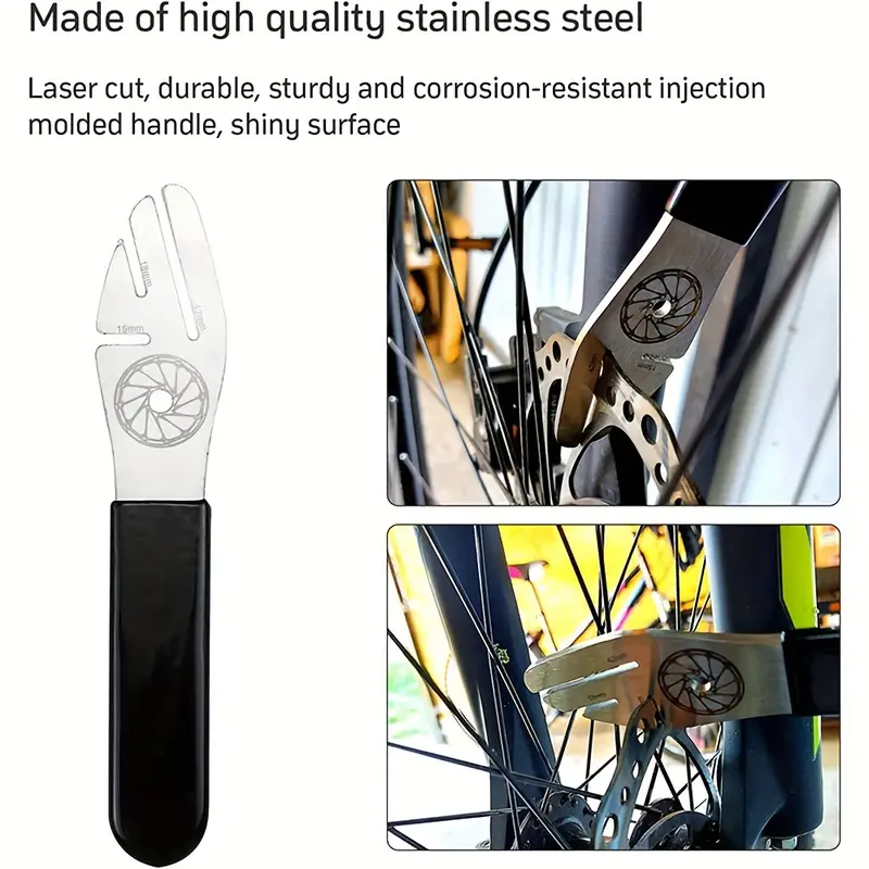 Set 3 Pezzi Allineatore Disco Freno Bici - Chiave Per Regolazione Freni, Acciaio Inox, Per Strada E MTB - Foto 4