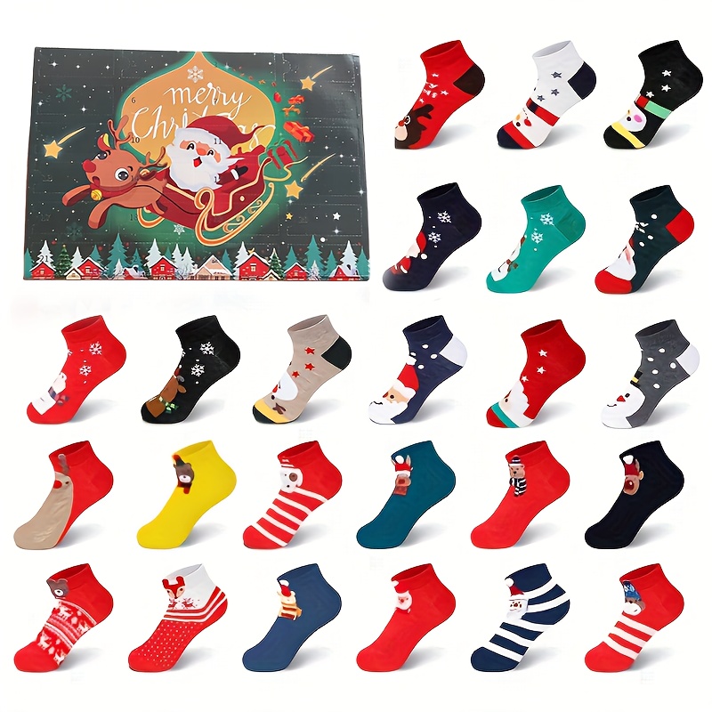 

Advent Calendar 24 Pairs Socks Set, Christmas Socks Advent Calendar 2024, Christmas Countdown Calendar, Adult Christmas Socks Advent Calendar, 24 Days Countdown Christmas Socks Set, Thanksgiving