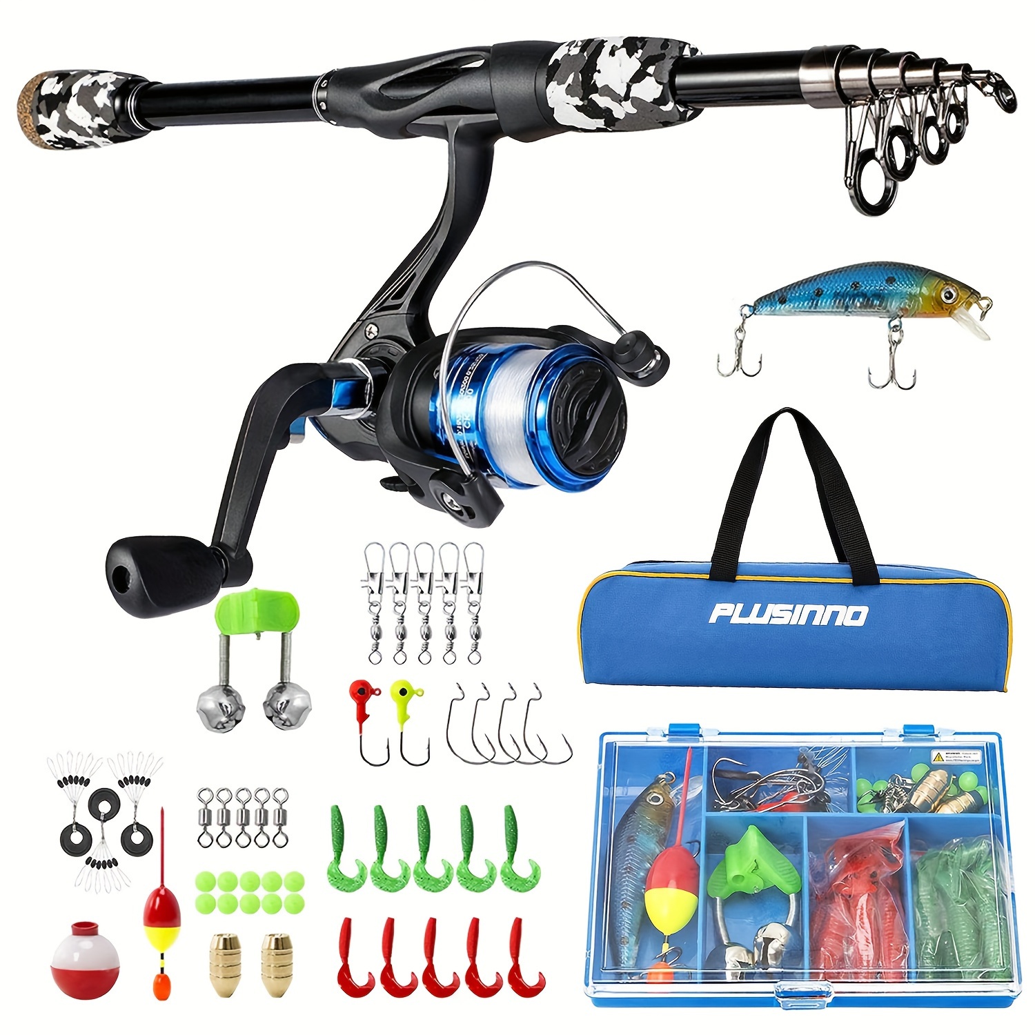 1.5/1.8m Portable Telescopic Fishing Rod And Reel Combo Kit - Spinning  Fishing Reel * Bait, Accessories And Storage Bag