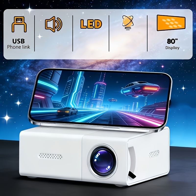 Portable Smart Mini LED Galaxy Ocean Projector, Wired USB