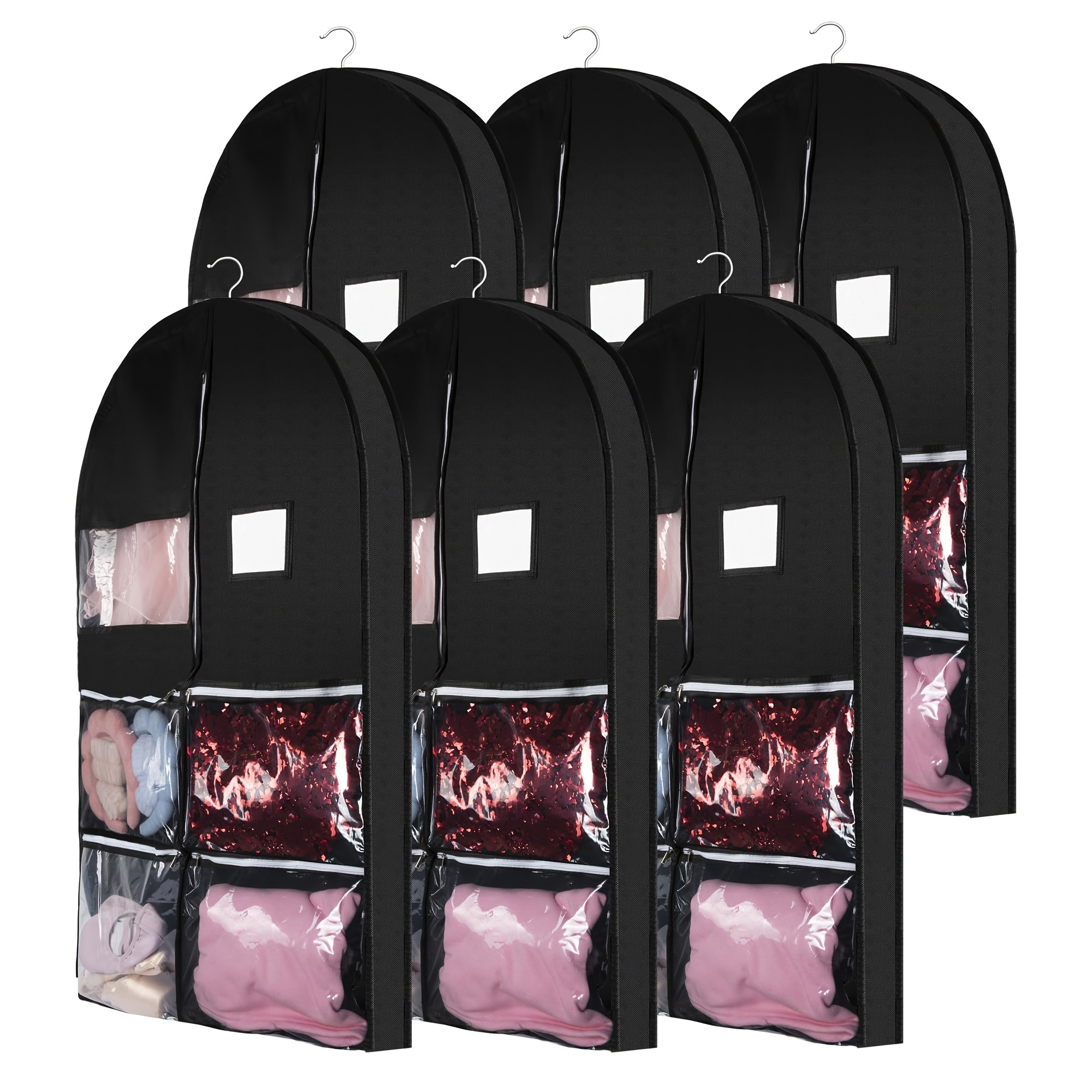 TEMU Costume Garment Bags For Dancers, 40" Dance Travel Storage Bag With 4 Large Pockets For Dresses Coats Dance Suit Garment Bag