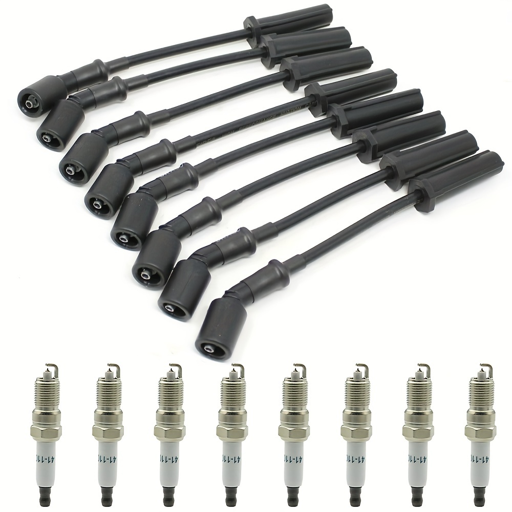 

8pcs 9748uu Wires & 41-110 Spark Plugs Set For Chery For Gmc 4.8l 5.3l 6.0l V8 New