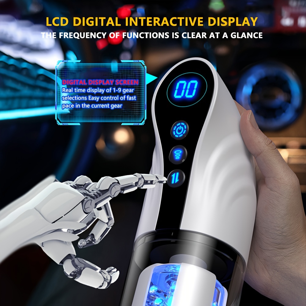 1pc Automatic Sucking Male Masturbator, 3 In 1 Male Stroker With 10 Vibration & 4 Suction & One-Click Climax, Adult Sex Toy With 360°-Wraparound-Airbags, Blowjob Toy Mens Adult Male Sex Toys For Men