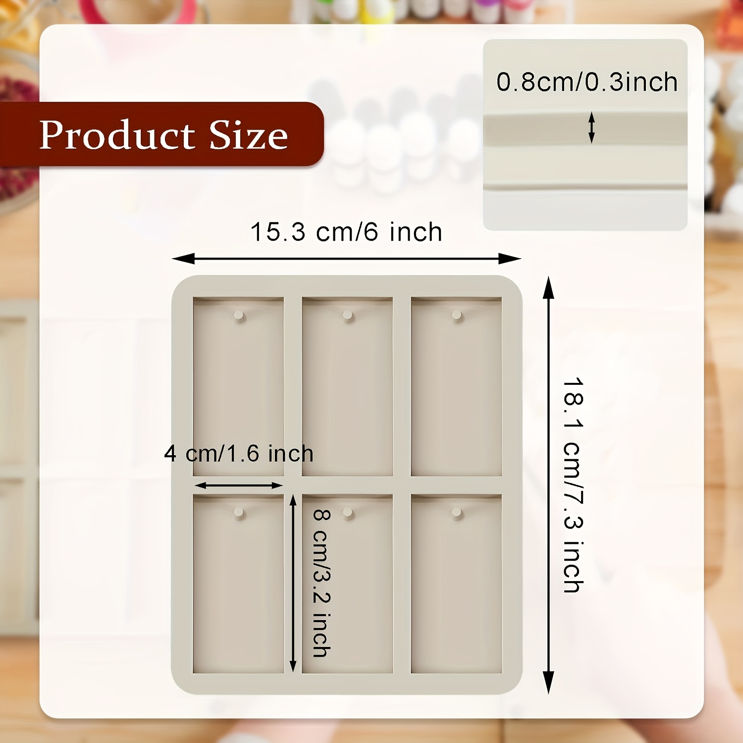 Silicone Resin Casting Molds With Hanging Hole, Rectangle Shape For Pendant Craft Decorations - Durable Silicone Material For And Demolding