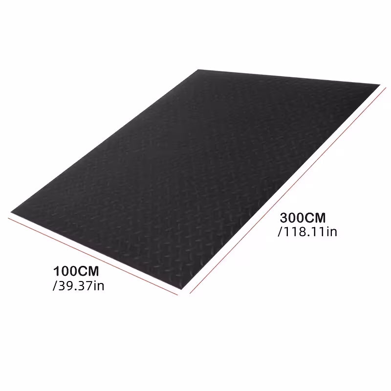 1pc rubber floor mat garage and mat willow black 100cm 300cm 39 37in 118 11in suitable for garages shops rooms mechanical shock absorption etc which are from heat and details 1