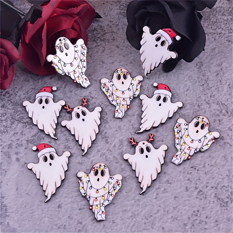 

15pcs 36*48mm Christmas Christmas Hat Antlers Colorful Lights Acrylic Pendant Diy Handmade Earrings Decorative Pendant Accessories