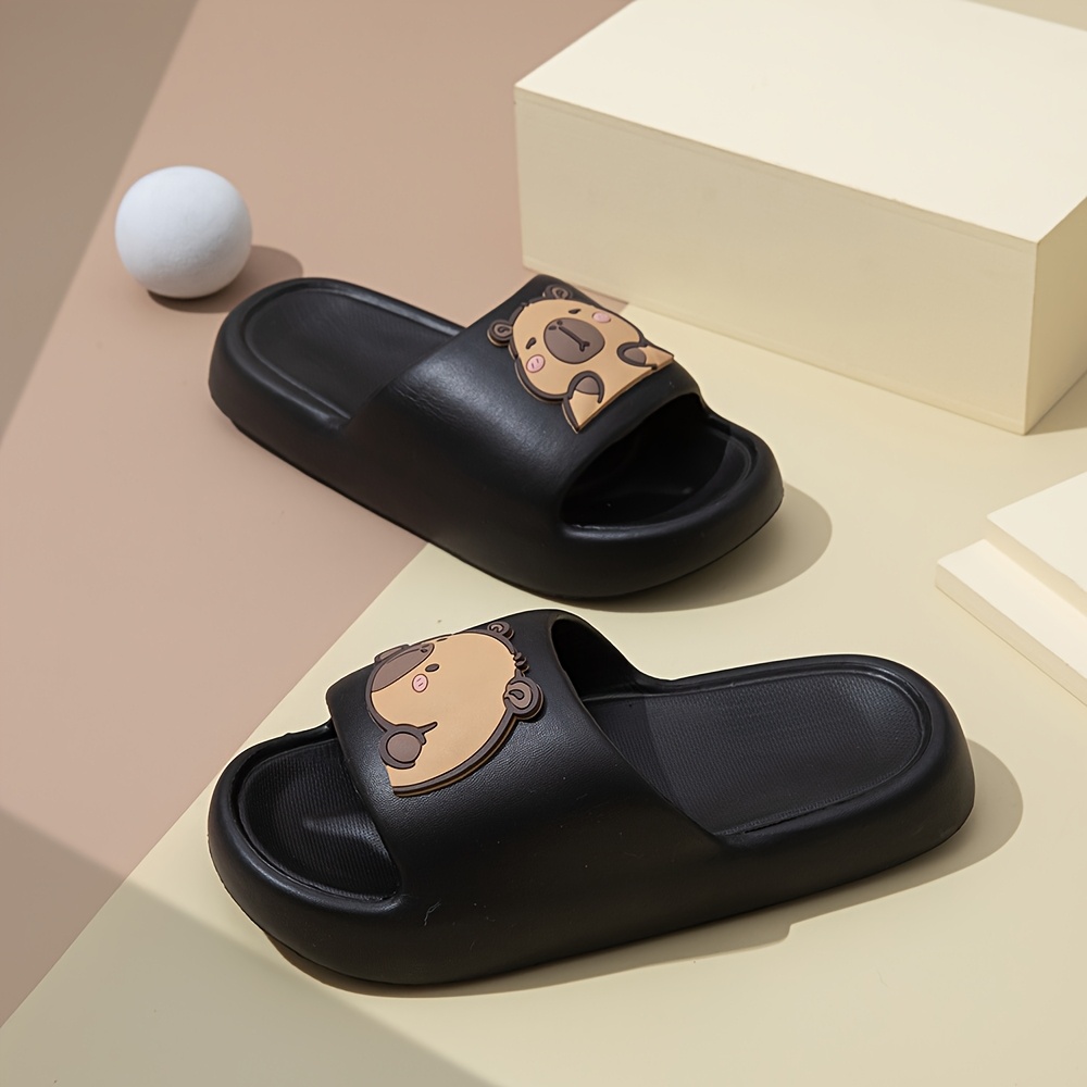 Kids' Cartoon Solid Color EVA Slippers - Breathable, Slip-On Indoor Home Sandals for Boys and Girls, Spring/Summer Casual Bathroom Shower Shoes, Cute Shoes