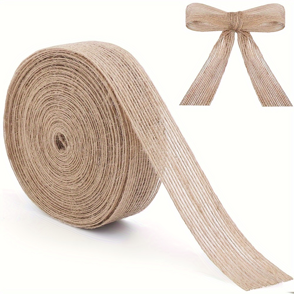 

1 Roll Of Burlap Fabric - Material For Diy Crafts, Gift Wrapping, Wedding & Party Decorations With Matching Bow Ribbon, Ribbon For Crafts, Best For Christmas