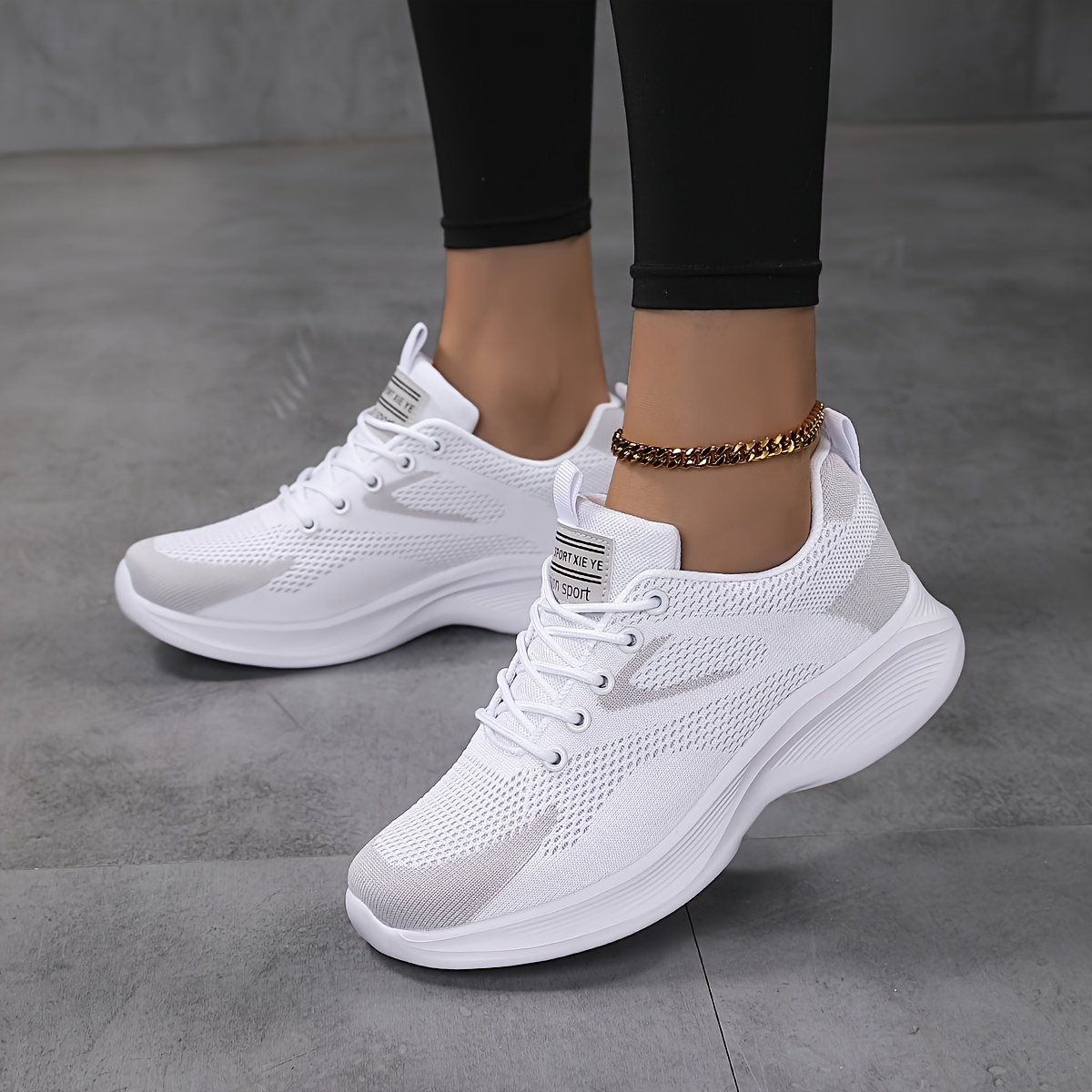 

Women's Mesh Breathable Casual Sneakers, Comfortable Lace Up Outdoor Shoes, Casual Low Top Running Shoes
