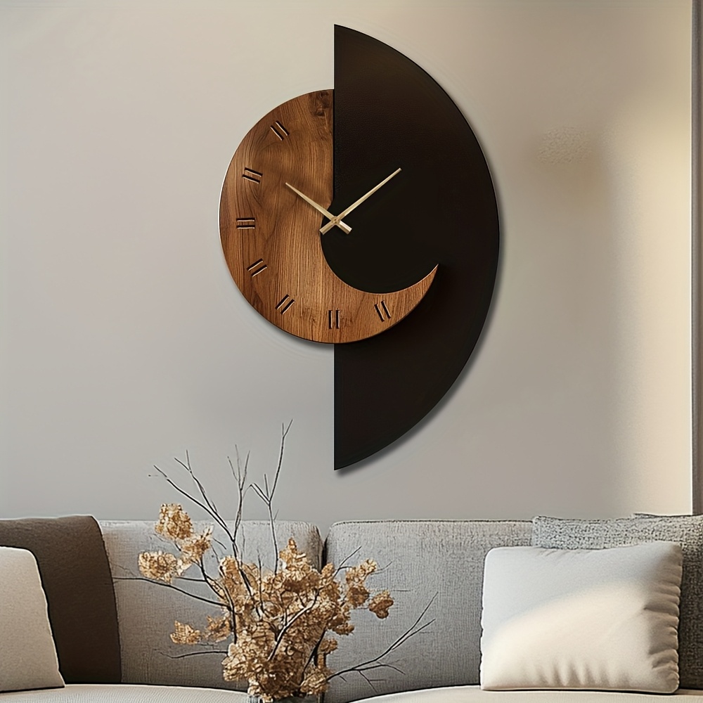 Artistic Silent Wall Clock in Decorative Wood