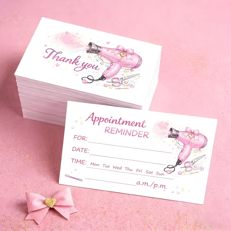 TEMU 51pcs Appointment Reminder Cards, Thank You Cards, Customer -up Cards, Store Reminder Cards, Salon Reception Registration Cards, Customer
