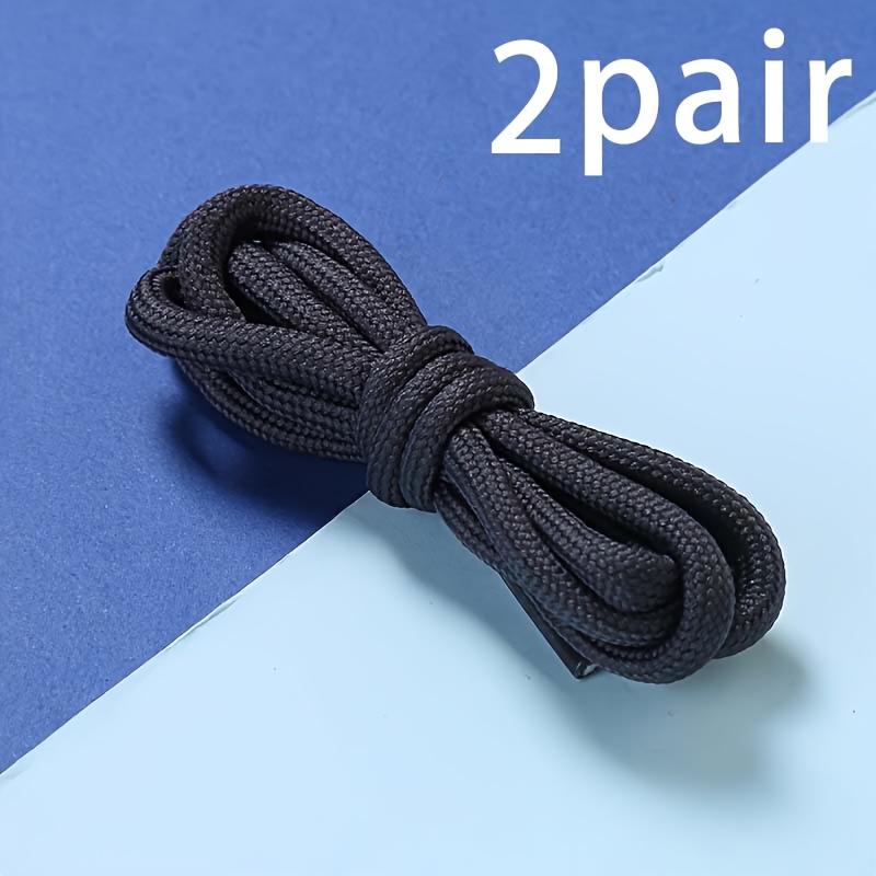 2 Pair Fashionable Round Shoelaces - Polyester Fabric, Sports Shoe Laces For Sneakers, Basketball, Soccer, Hiking Shoes - For Sneaker Enthusiasts & Sports Lovers - Perfect For Casual & Athletic Wear