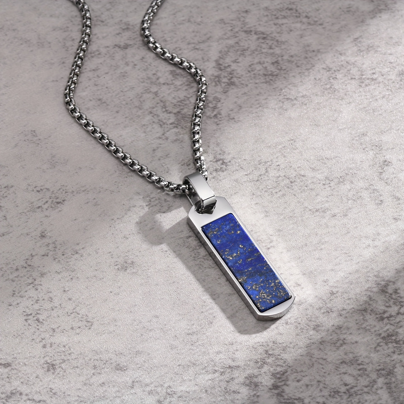 

Men' Steel Pendant Necklace - , Stone Jewelry