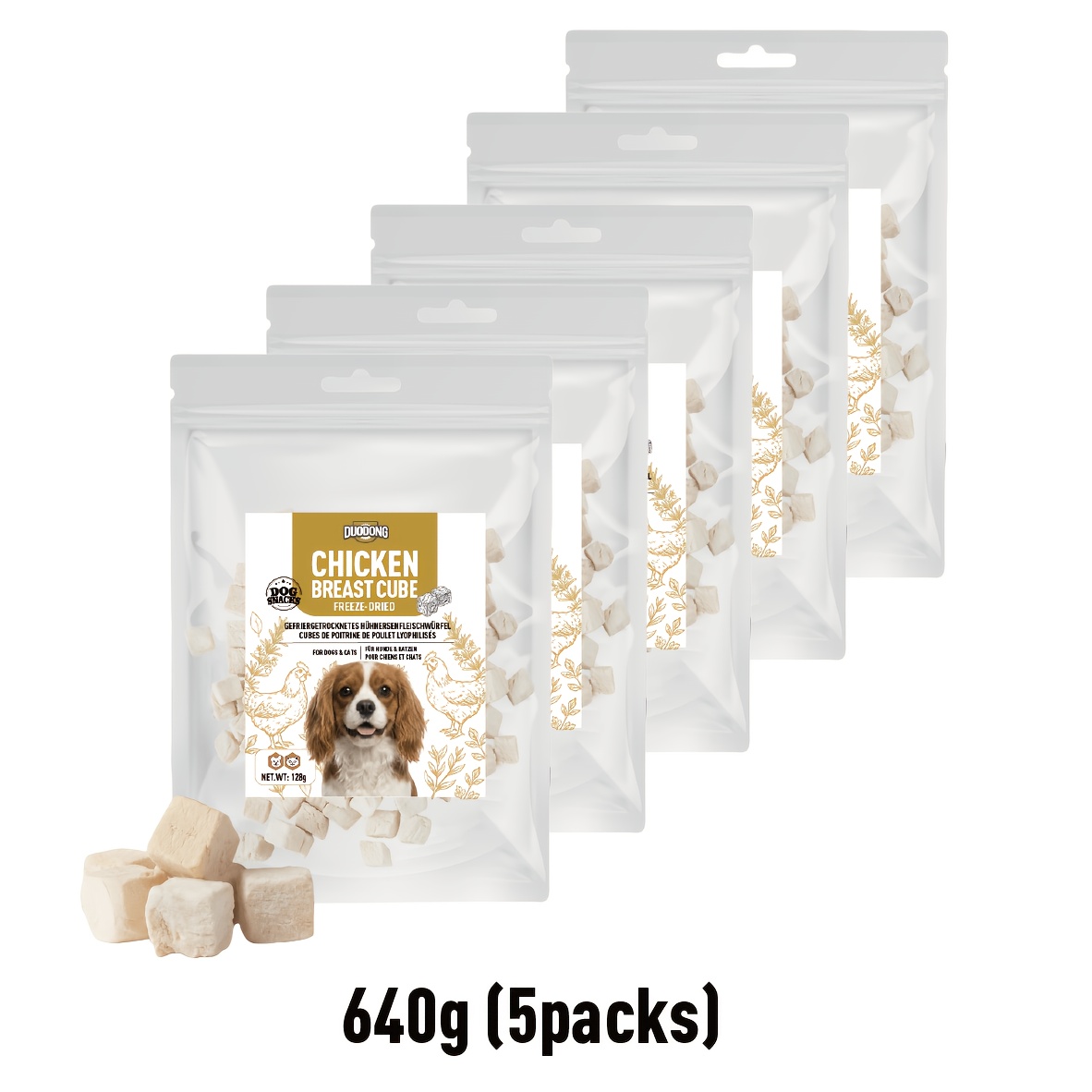 Image of Freeze Dried Chicken, Treats, Single , High Protein, Suitable For All Ages Cats And Dogs, Healthy Chicken Cube Training Treats