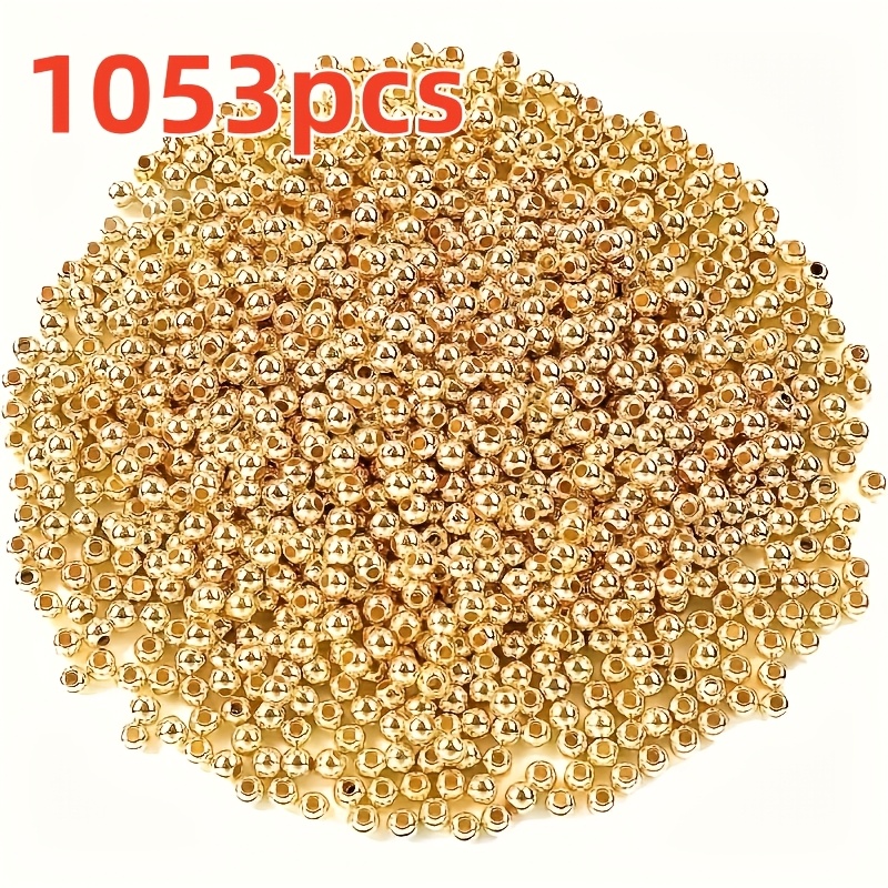 TEMU 1053pcs 3mm Smooth Round Acrylic Beads Suitable For Making, Phone Case Charms, Bracelets & Necklaces - Suitable For Crafts, Holiday Gifts,