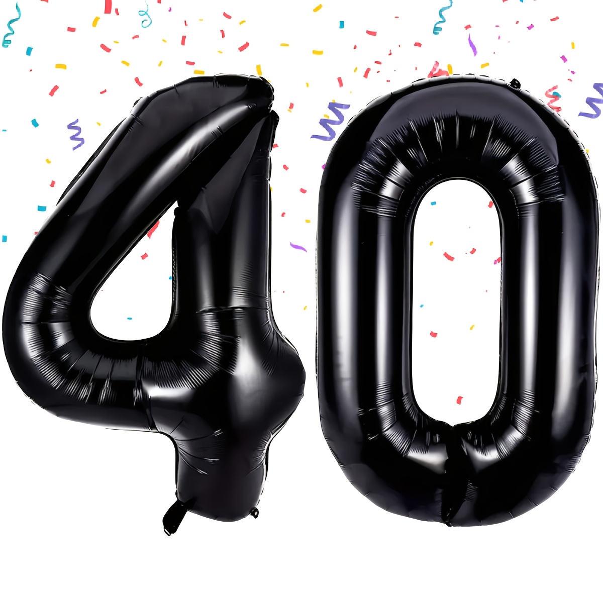 Image of 2 Enormous 32-inch Foil Balloons, Perfect For 40th Birthday Decorations, Anniversary Celebrations, Themed Events, Room Decor, Background Setups, And Party Supplies