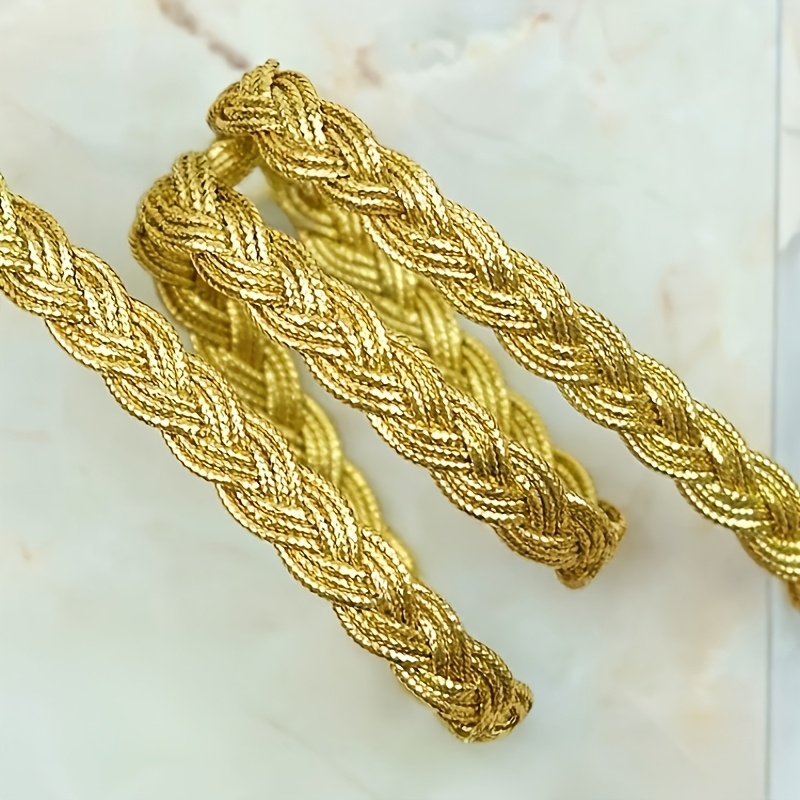 E-shop 200cm 10mm Goldfarbene Spitzenband-Besatz für Bühnenauftritte, Partys, Cosplay und Hochzeitskleidung - DIY Nähen Zubehör