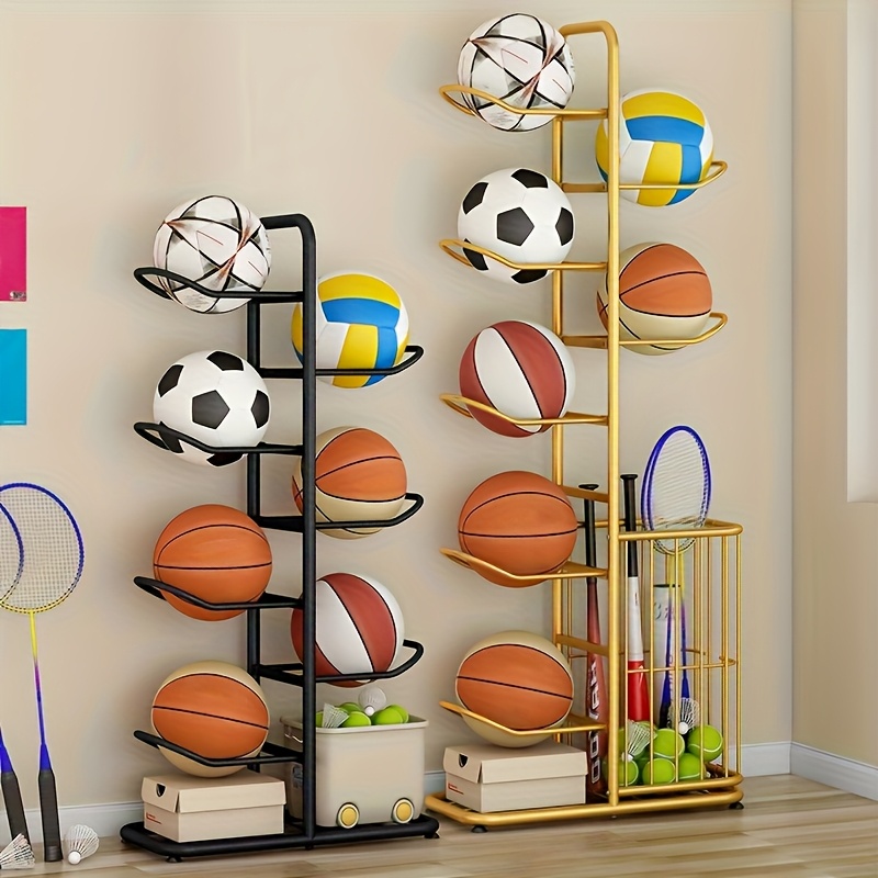 Rangement Sport Sinoer - Étagère à Balles, Casques, Jouets - Mobile Avec Roulettes