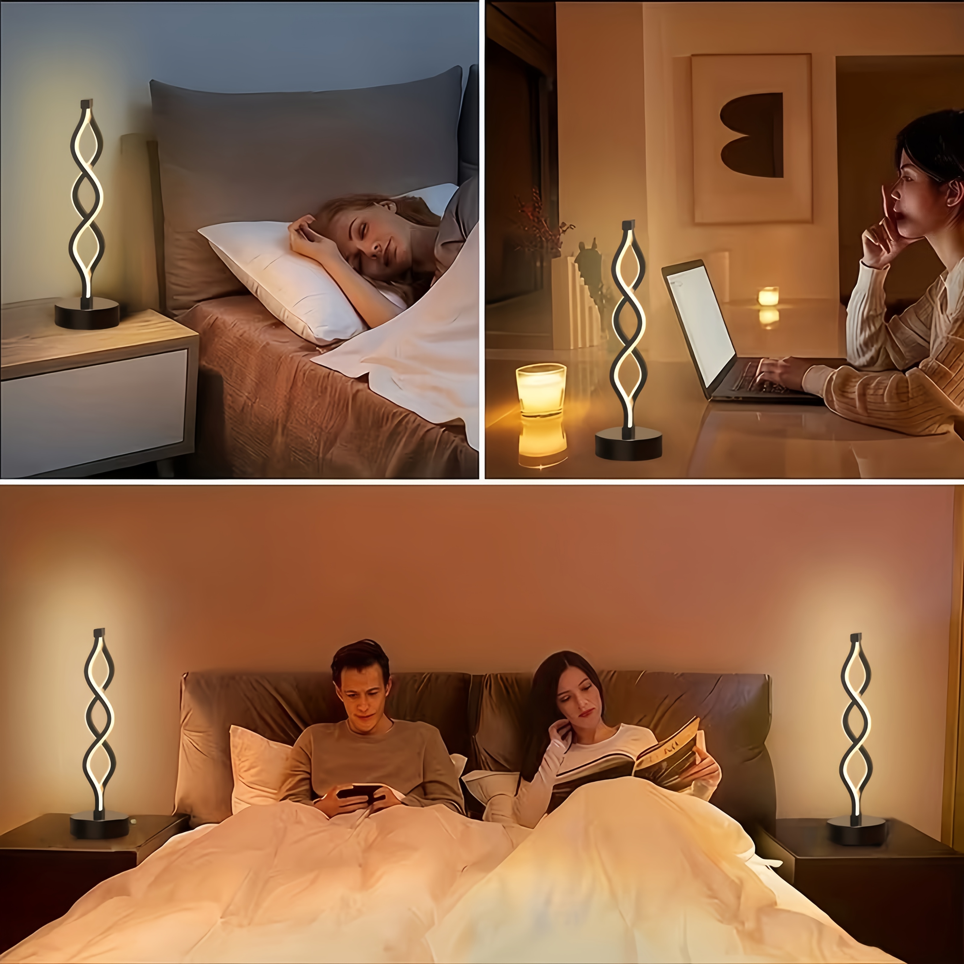 Modern Floor/Bedside Table Lamp with USB-Powered LED Lighting, Dimmer Switch & 3-Tier Color Temperature (Warm White/Cool Daylight) - Floor Lamp Suitable for Bedroom,, Bedside - USB-Powered, Energy-Efficient Bulb, Durable Metal Frame