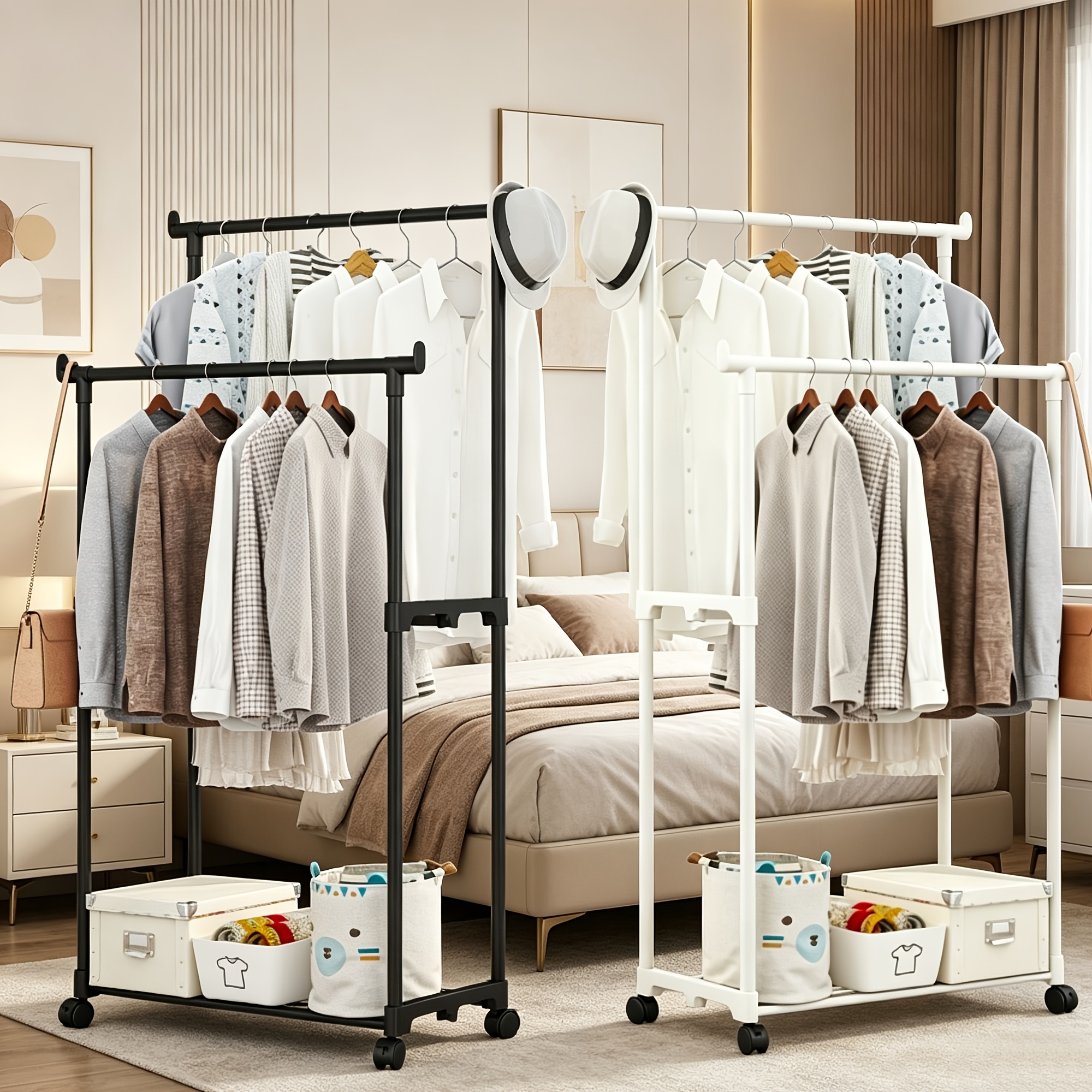 Tringle à fixation murale pour suspendre vêtements, vestes, tringles en métal robuste pour salle de bain, douche, buanderie, balcon, 20,3 cm, 43,2 cm, 66 cm, 137,2 cm, 137,2 cm, 167,6 cm