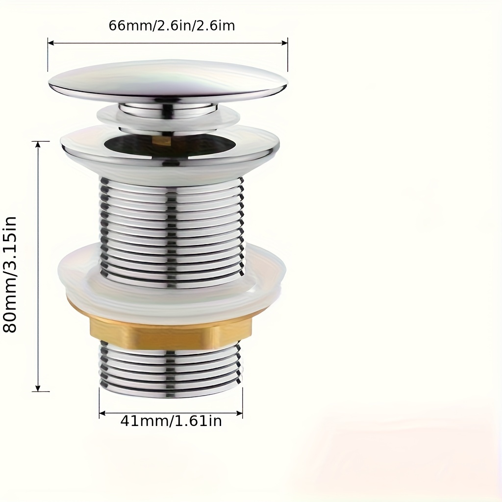 Stainless Steel Pop-Up Sink Drain Stopper with Painted Finish, Suitable for Bathroom and Kitchen Drains, Manual Operation, Matte Black, Golden Pull, Electroplated Silver, Available in Three Colors