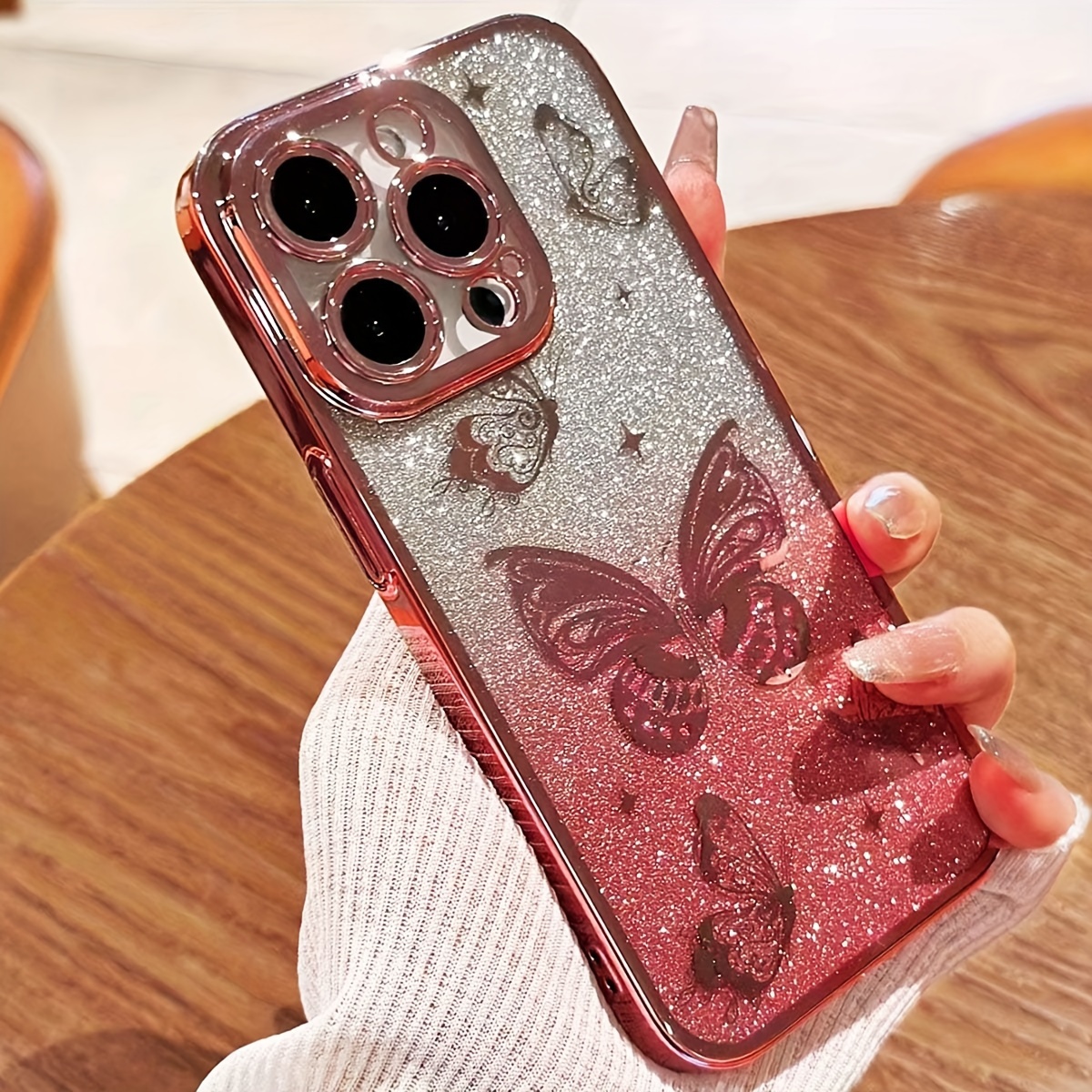 tpu luxury electroplating butterfly elegant creative mobile phone case is suitable for iphone11 13 13promax e14promax 15promax details 4