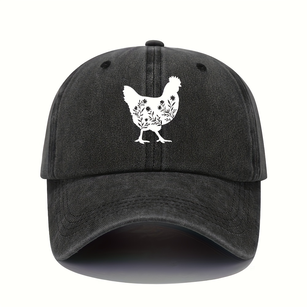 

Unisex Funny Chicken Baseball Cap, Vintage Washed Lightweight Dad Hat, Adjustable Women's Sun Cap