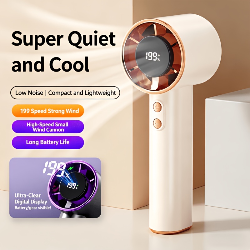 rapid cooling portable mini handheld fan 5 hour   199 adjustable   powerful airflow silent operation portable easy to store usb rechargeable lightweight personal cooling fan for indoor outdoor and travel use