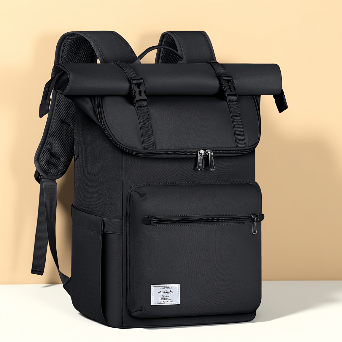 E-shop RAINSMORE Rucksack Herren 17-Zoll Laptop Rucksack Studentenrucksack Großraum Rucksack Ideal für Universität Arbeit Reisen und Freizeit Schwarz