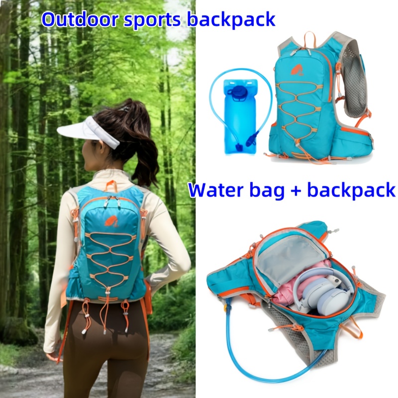 2pcs Water Bottle Holder Backpack Lightweight Outdoor Sports Hiking  Large Capacity Cycling Hydration Pack Mountaineering Bag