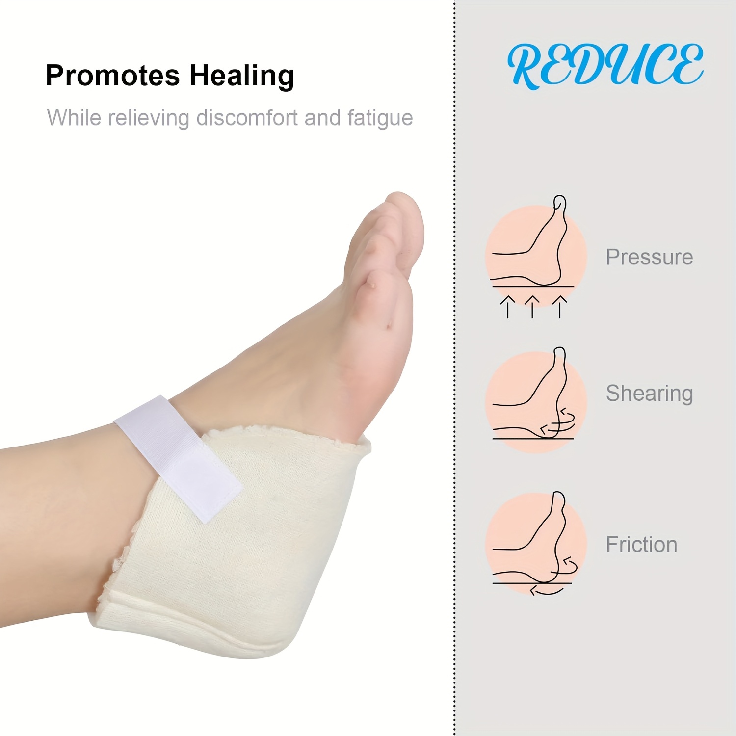 2pcs sheepskin heel cushions adjustable heel protectors for bedsores soft and comfortable suitable for sitting lying mattress boots ankle and   protection Product details 0