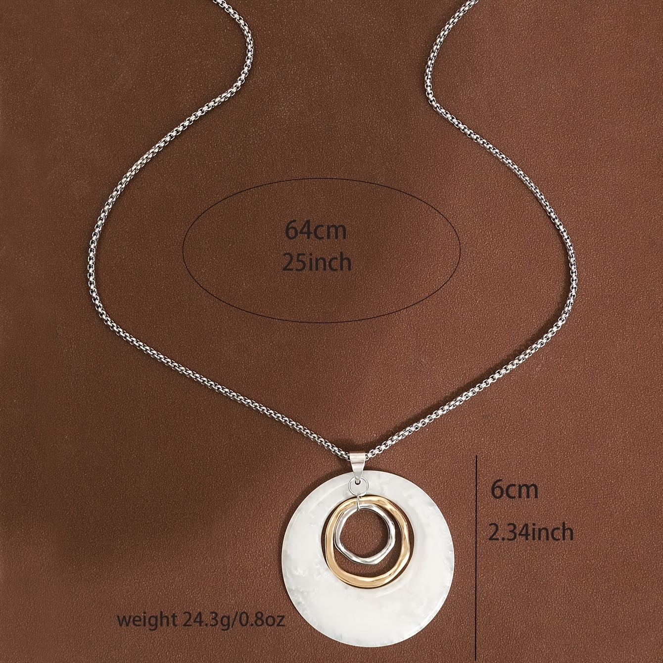 Geometric Water Drop Pendant Necklace, Retro Style