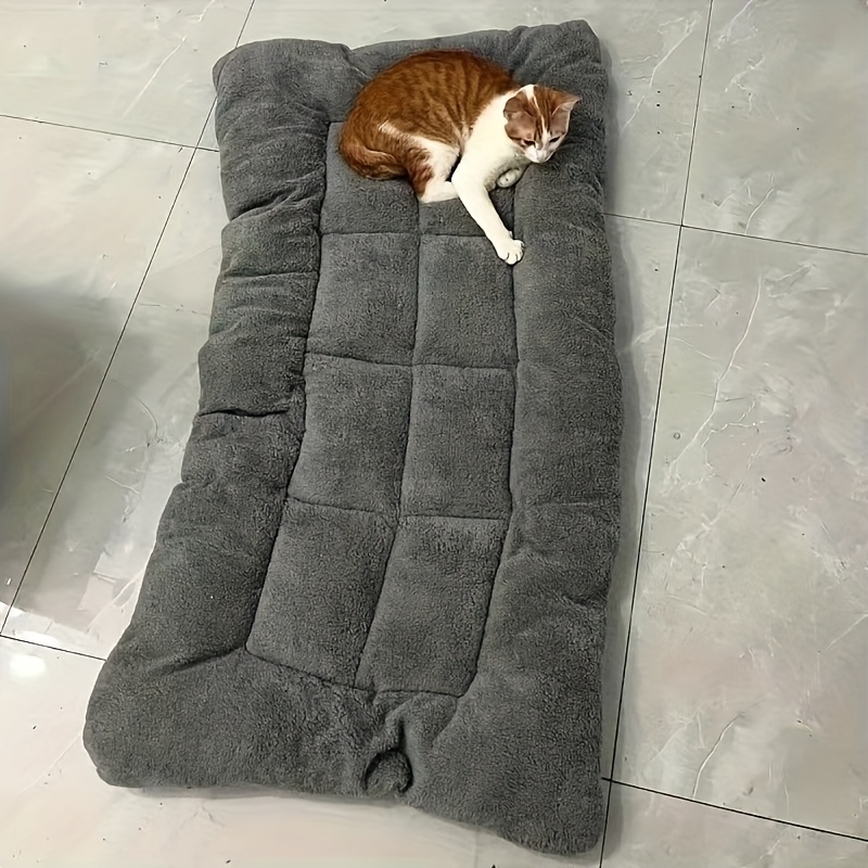 extra large plush dog bed sofa thick soft polyester pet mattress for small medium large dogs cats cushioned rectangular design with grid pattern   cozy furniture for indoor outdoor   furniture bed   furniture decorative pet item Product details 5
