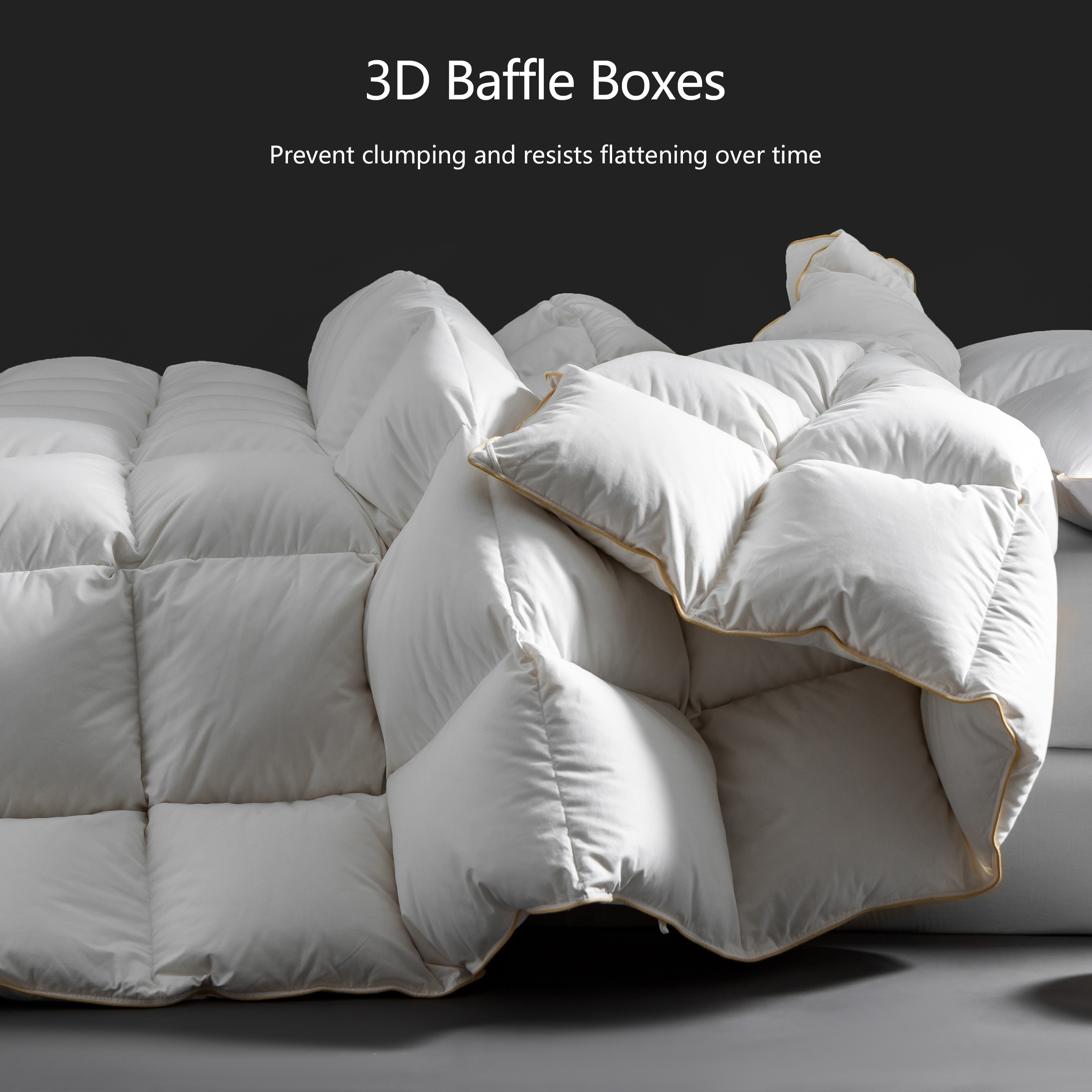 TEMU Comforter Filled With Goose Down Feathers - Suitable For All , In King, California King, King, Queen, And Twin Sizes. This White Duvet Insert