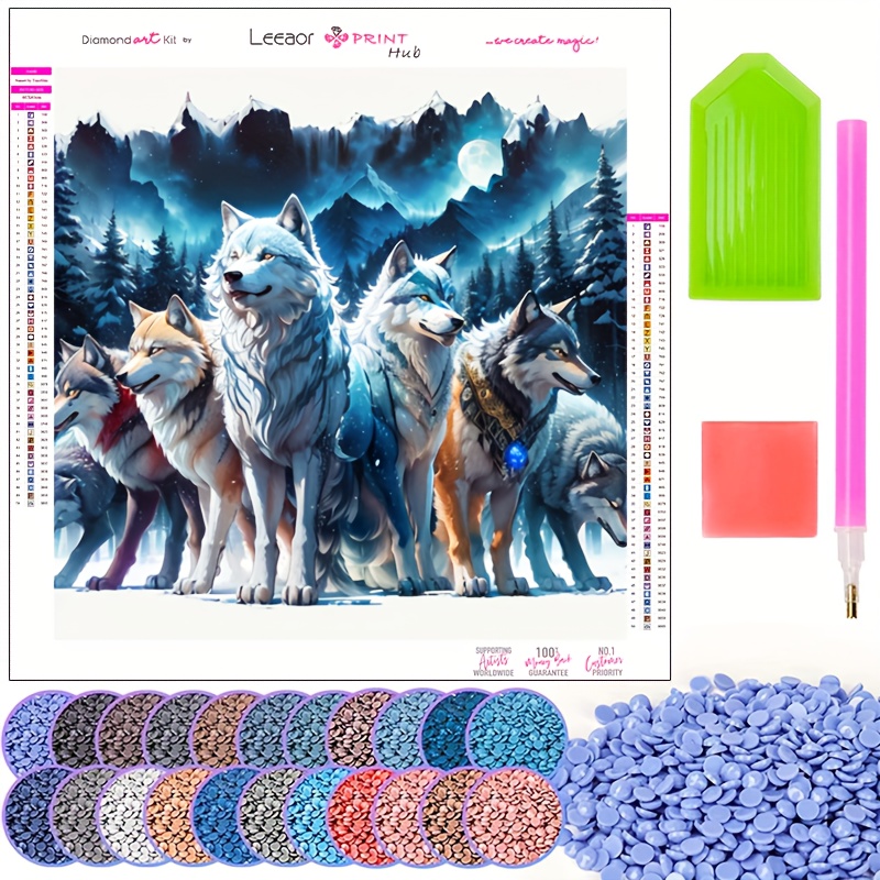 

Diamond Art Painting Wolf Pack Under Snow 2024 Full Diamond Mosaic 5d Diy Cross Embroidery Kit Diamond Art Home Decoration