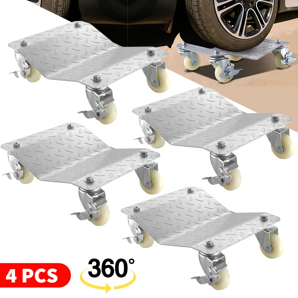4pcs Heavy-duty Automotive Truck Wheelsets | 360° Ball Bearing Wheels, Of Wheelsets With A Load Capacity Of 3t - Suitable For Moving Cars, Trucks, Tire Repair, And , Etc.
