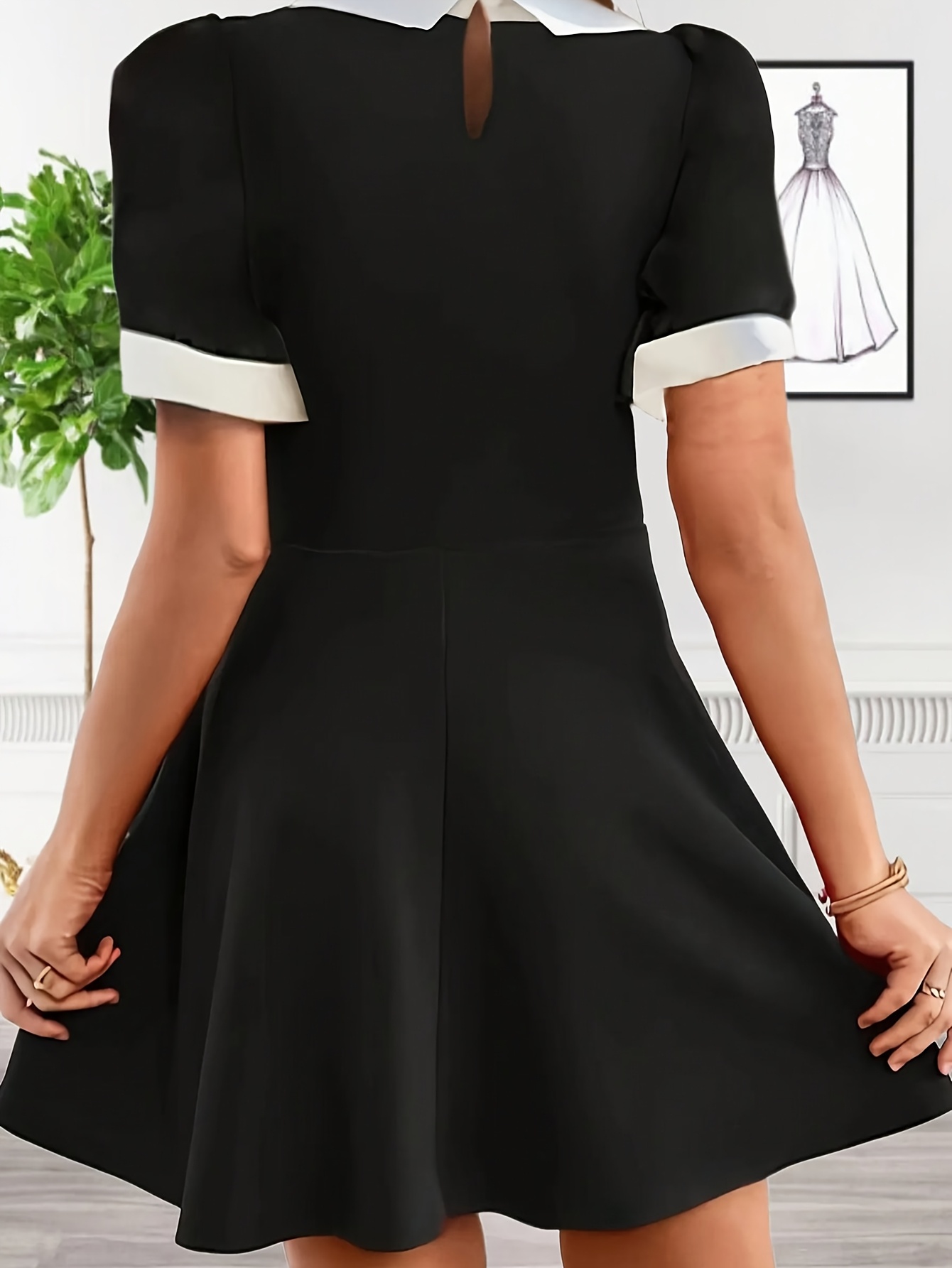 plus size plus size plus size womens black white contrast - Temu Mauritius