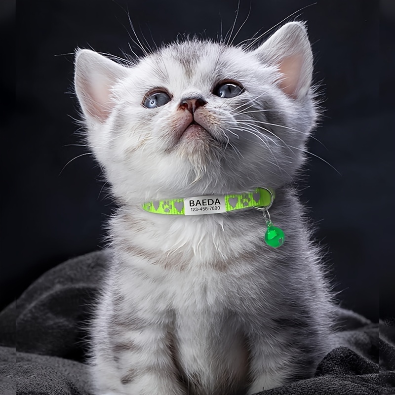 Custom Heart Palm Print Reflective Pet Collar with Safety Buckle