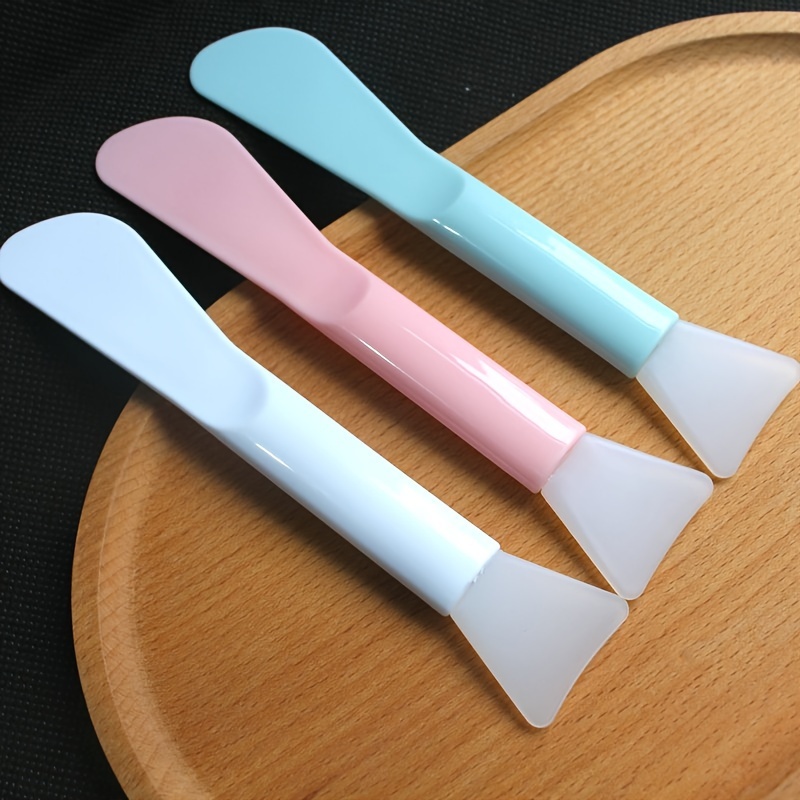 

3pcs Dual-ended Silicone Facial Mask Brushes Spatula, Soft Skincare Face Applicator For Makeup & Beauty, Easy To Clean, Beauty Tools, For Women