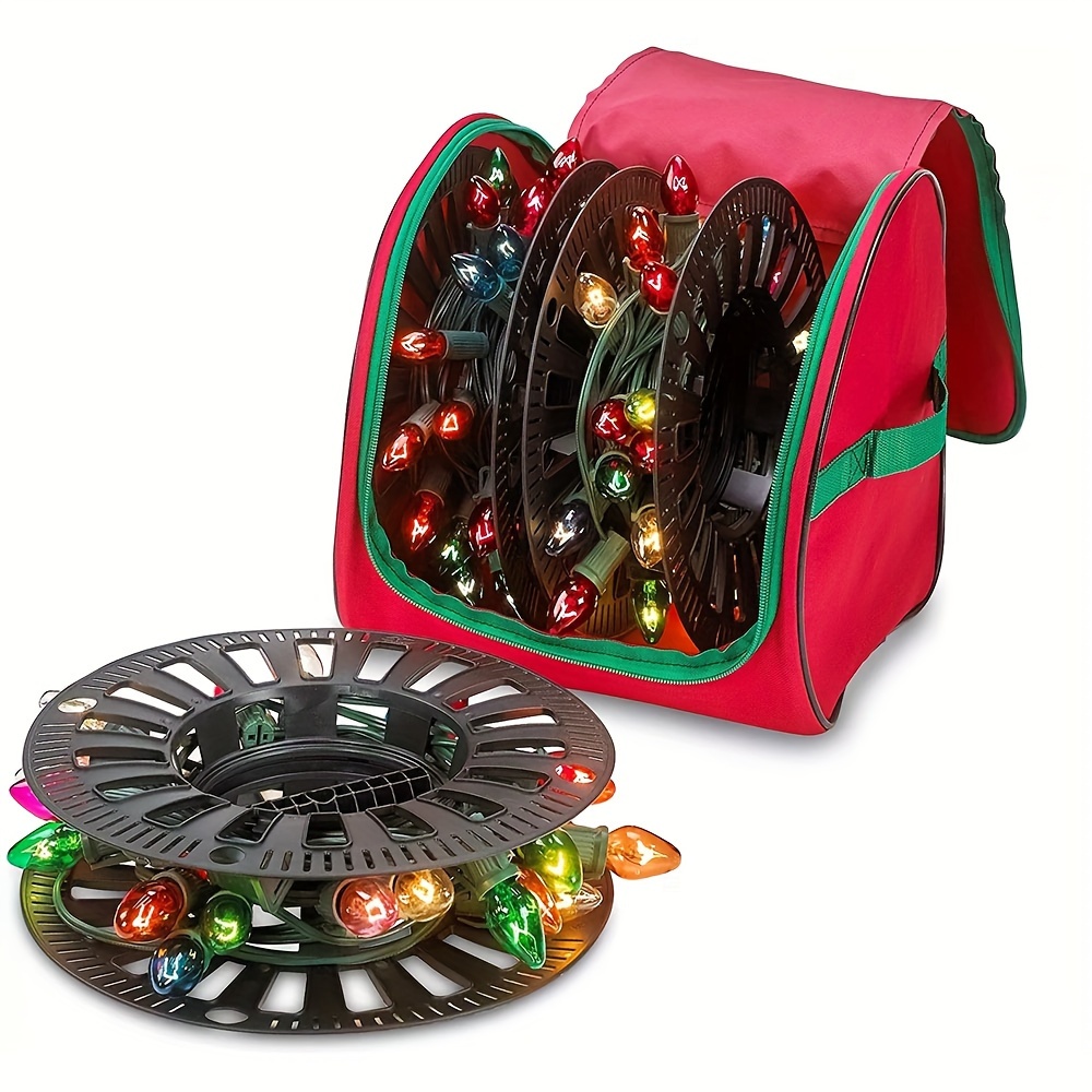 

Large Capacity Christmas Decoration Storage Bag, Portable Oxford Cloth Organizer For Holiday Lights And Ornaments, Suitable For Thanksgiving And Christmas, No Electricity Needed