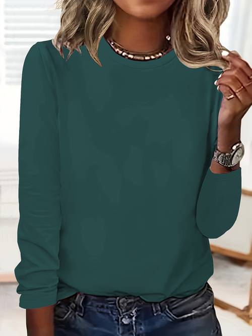 t shirt long sleeve crew neck casual top for spring and fall womens clothing