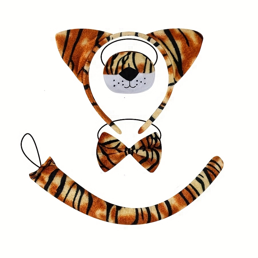 XEPST Ensemble De Costumes De Tigre Animal,Bandeau Oreilles