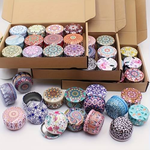 72pcs sets bohemian candle jar with candle making tool kit empty candle jars candle making tool set 2 5 ounces with metal lid stylish and portable empty container diy candle making and storage an ideal gift for easter