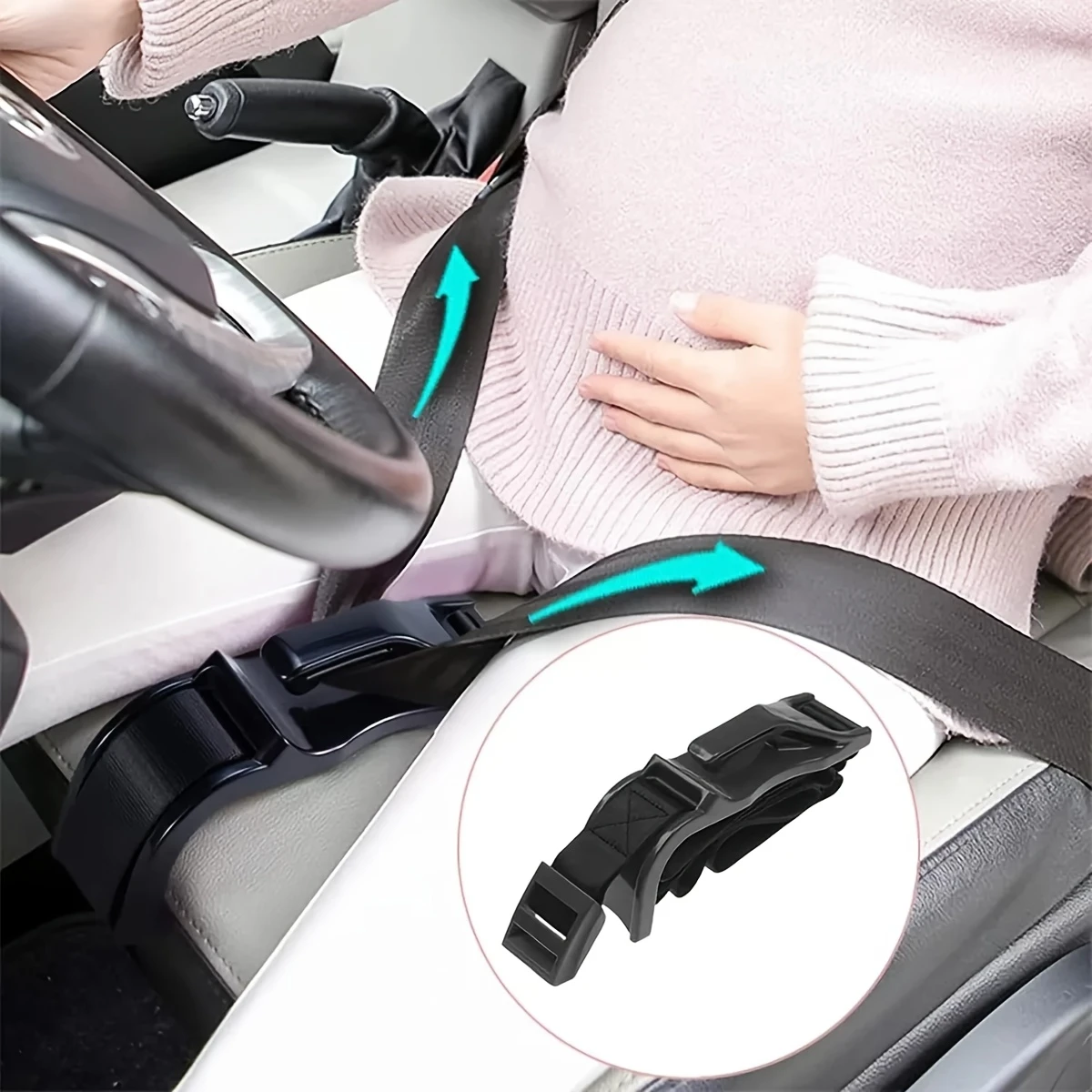 adjustable car safety belt positioner comfortable back support for women mothers large belly durable abs material mixed colors car seat accessories adjustable design breathable fabric car seat belt cushion details 7