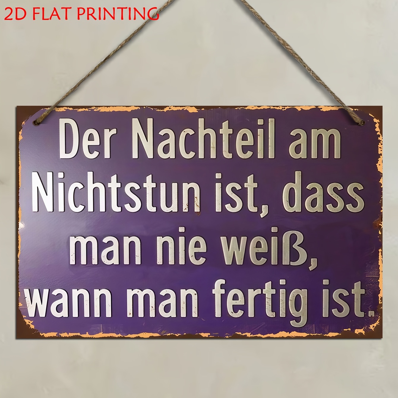 TEMU 2d Flat, 1pc German Wall Decor - Rustic Style Wood Plaque With German Quote, Irregular Shape For Indoor/outdoor Decoration, German Home Decor,