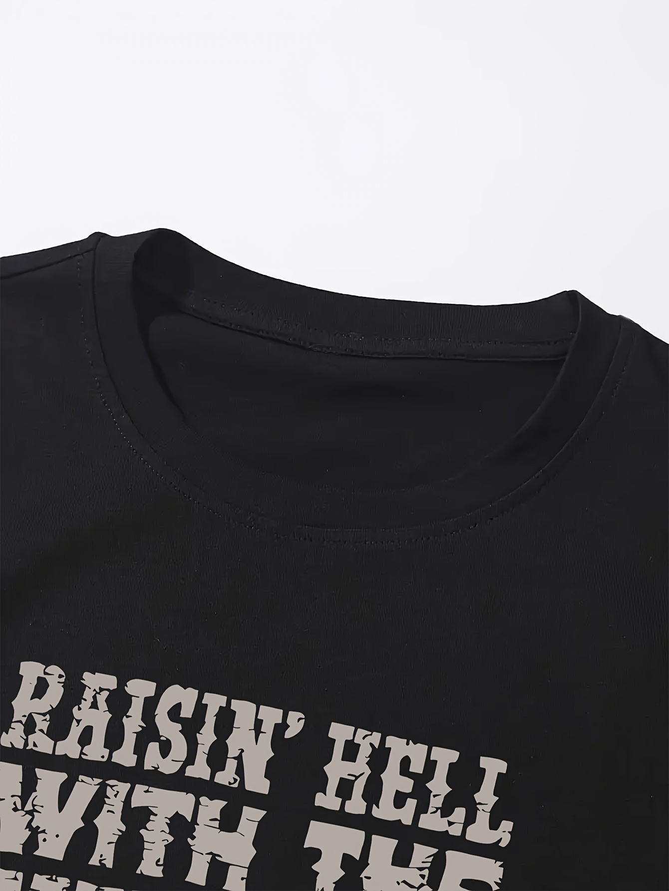 Letter Print T shirt Short Sleeve Crew Neck Casual Top - Temu Canada