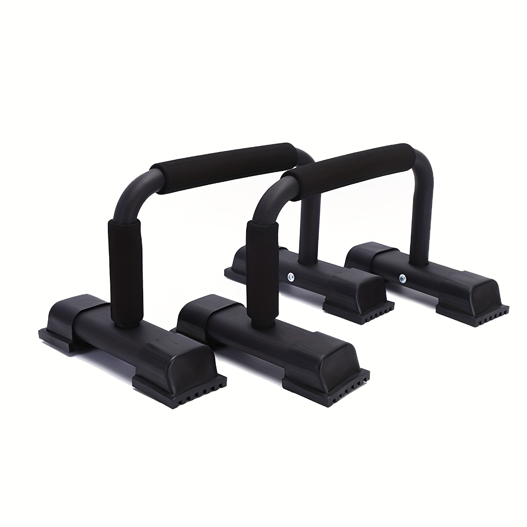 TEMU 2pcs Non-slip Push-up Bars - Sturdy Black Stainless Steel Gym Equipment For , Home & Professional Fitness Routines, Home Gym Equipment|sturdy