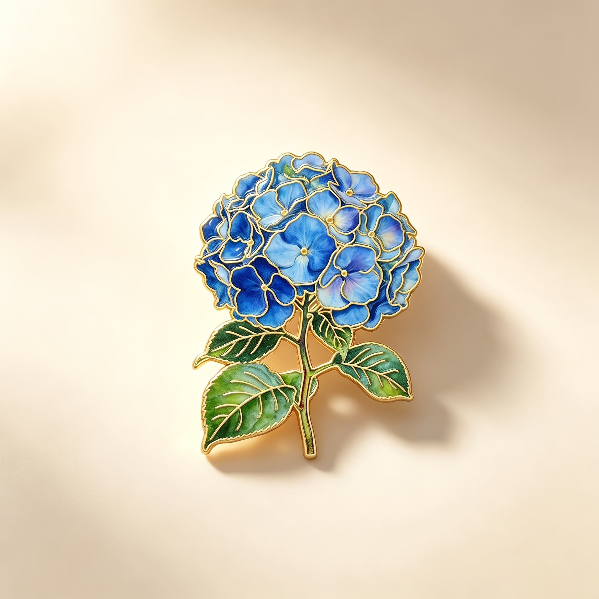 1pc Blue Hydrangea Enamel Badge, Elegant Floral Pin, Suitable For Coats And Shawls, An Ideal Gift Badge For Flower Lovers