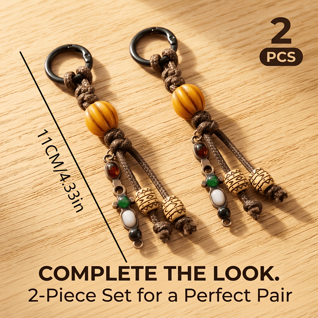 TEMU 2pcs (2pcs) Beaded Braided Cord Shoelace Charms With Beads - Multicolor Suitable For Sneakers, Skate Shoes, Canvas, Diy Braided Lace Accessories