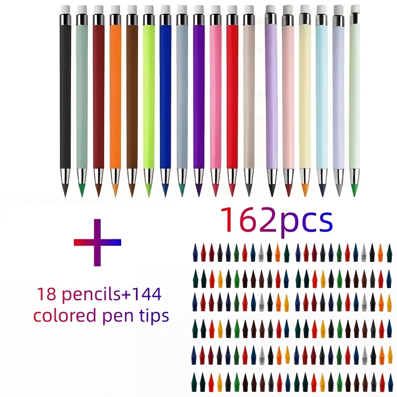 18+144 Permanent Pencils, Erasable - Unlimited Writing, Never , Suitable For Sketching, Drawing, And Study Supplies